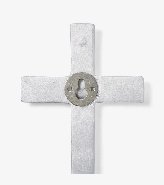Elegant Baby Ceramic Cross- Sliver