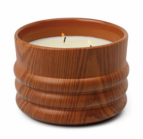 Paddywax GRAIN 12 OZ CERAMIC WOOD CERAMIC CANDLE - REDWOOD AND AMBER