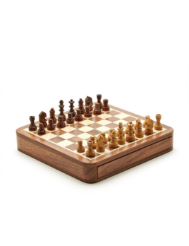 Two's Company Magnetic Chess Set in Hand-Crafted Wooden Box