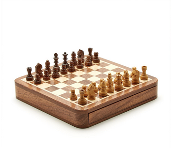 Two's Company Magnetic Chess Set in Hand-Crafted Wooden Box