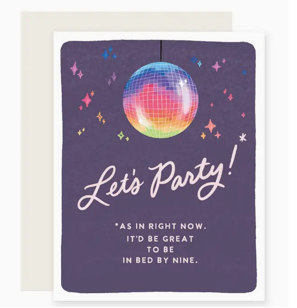 Slightly Stationery Bed By 9 Disco Ball Birthday Card