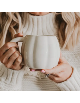 Sweet Water Decor Cream Pumpkin Coffee Mug