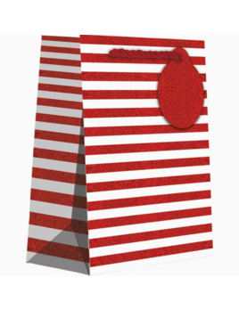 Jillson & Roberts Red White Stripe Totes - Small