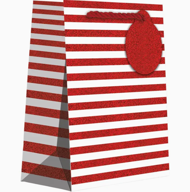 Jillson & Roberts Red White Stripe Totes - Small