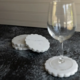 Emery Scallop Edge Set of 4 Coaster Set Marble