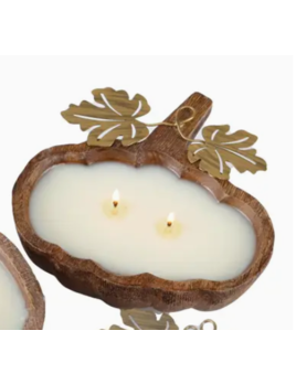 Lux Fragrances Pumpkin Bowl Candle - Two Leaves