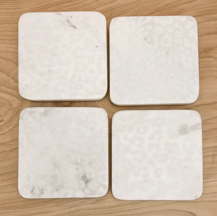 The Royal Standard Leopard Etched Marble Coasters