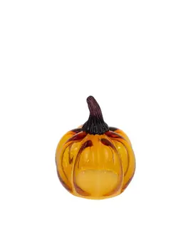 Boston International 5" Dia Amber Glass Pumpkin Fall Autumn Décor