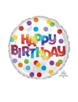 Balloons Everywhere 18" Birthday Dots of Color Balloon
