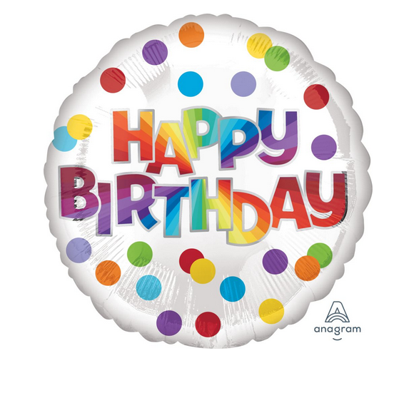 Balloons Everywhere 18" Birthday Dots of Color Balloon