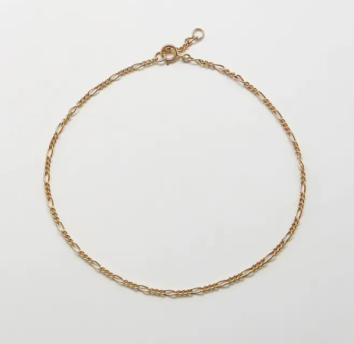 Admiral Row 14k Gold Filled Dainty Figaro Chain Anklet