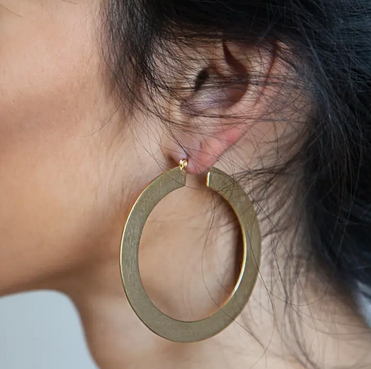 Admiral Row Gold Matte Large Hoop Earrings