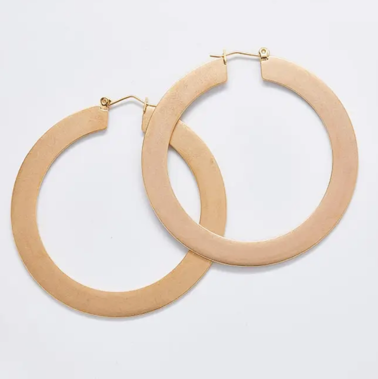 Admiral Row Gold Matte Large Hoop Earrings