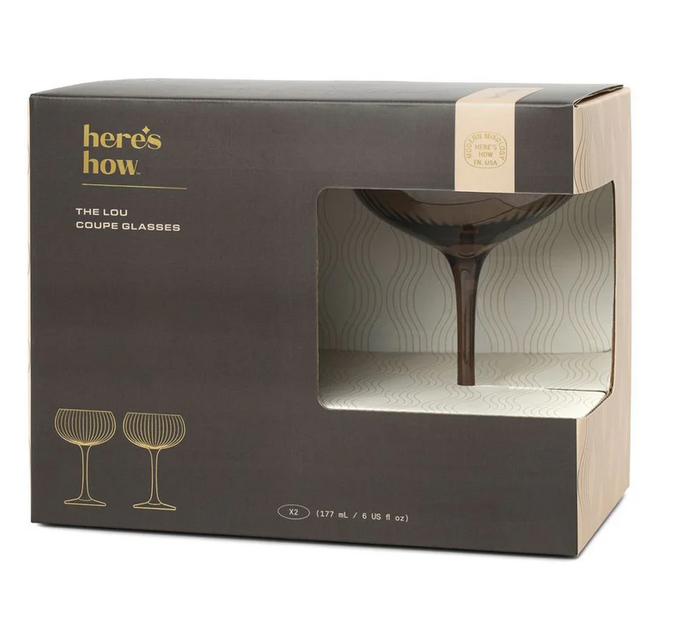 THE LOU COUPE GLASS - SMOKE, SET OF 2