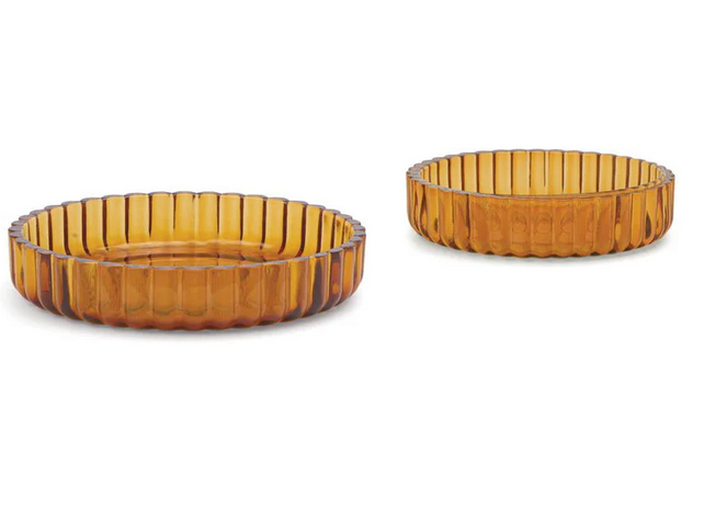 THE MOOKIE AND LENNY NESTING BOWLS - AMBER, SET OF 2