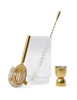 THE RENLEY MIXOLOGY SET - JIGGER, STRAINER, SPOON, AND BEAKER