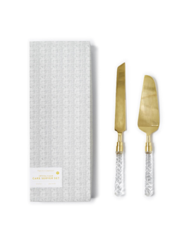 Two's Company Crystal Clear 2 Pc Cake Server Set
