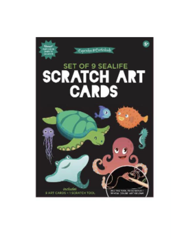 Two's Company Scratch Art and Coloring Cards Kit - Ocean