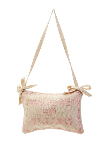 Two's Company Thank Heaven Embroidered Pillow Door Hanger Dècor- Girls
