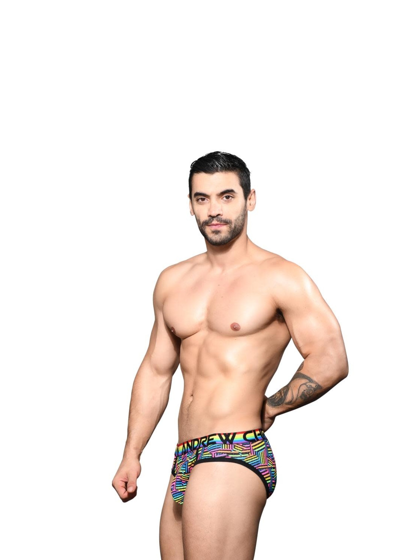 Andrew Christian Retro Pride Mesh Brief w/ Almost Naked
