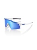 100 Percent Speedcraft SL - Matte White/Metallic Blue - HiPER Blue Multilayer Mirror Lens