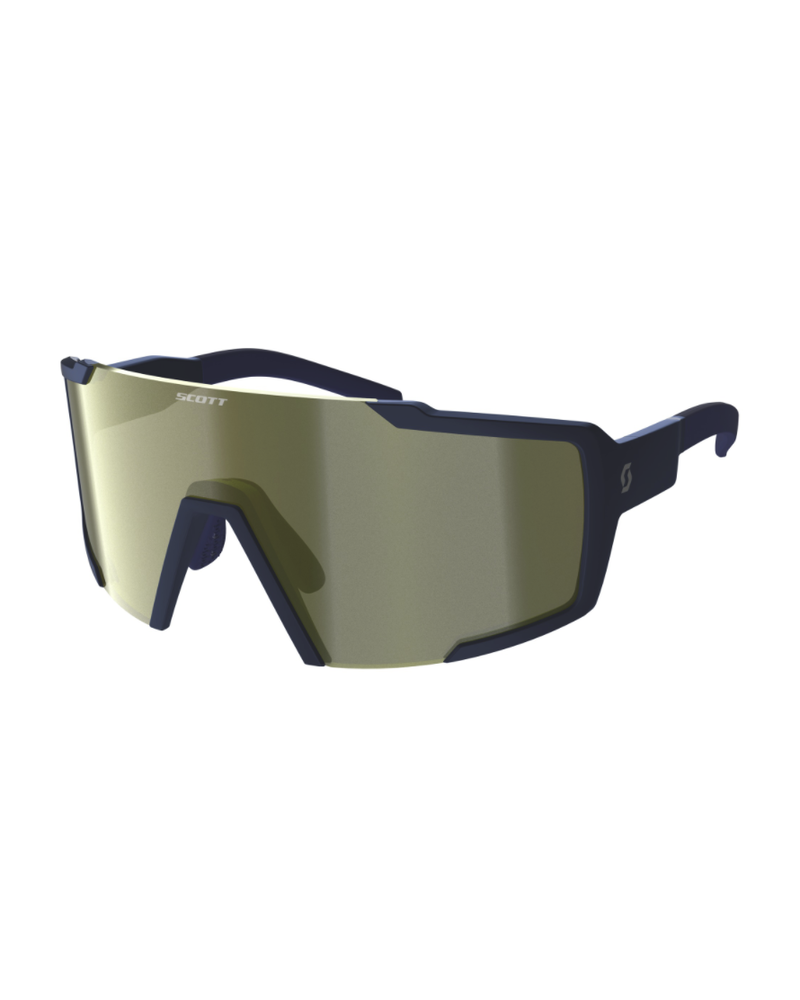Scott Shield Compact Sunglasses - Submariner Blue/Gold Chrome