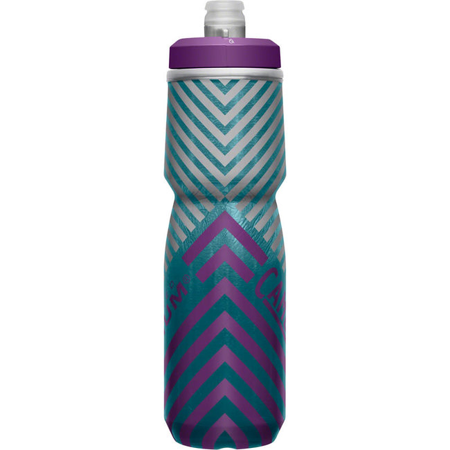 CamelBak Podium Chill Outdoor Bottle - Grey / Teal Stripe / - 24 oz