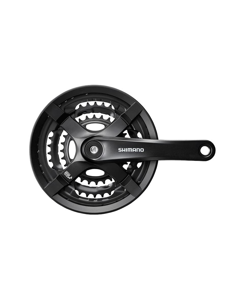 Shimano Shimano Tourney TY501 6/7/8-Speed 175mm 24/34/42t Square Crankset with Chainguard, Black