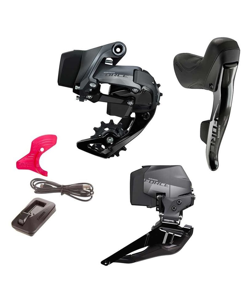 SRAM Force eTap AXS 2X D1 Electronic Road Groupset (Shifters, Rear Der and battery, Front Der and battery, Charger and cord, and Quick Start Guide)
