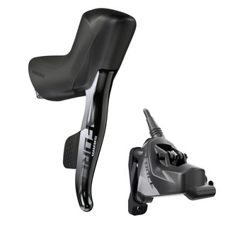 SRAM Force eTap AXS HRD Shift/Brake Lever and Hydraulic Disc Caliper - Left/Front, Flat Mount 20mm Offset, 950mm Hose, Black, D1