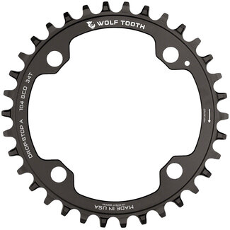34t 104bcd Drop-Stop Chainring, Black