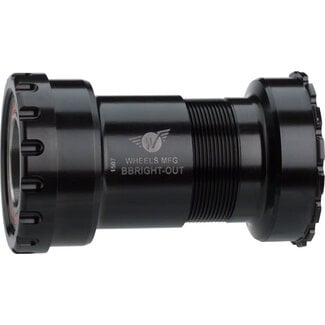 Wheels Manufacturing BBright to Shimano Bottom Bracket with Angular Contact Bearings Black Cups