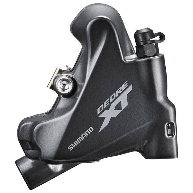 Shimano XT BR-M8110 Disc Brake Caliper - 2-Piston, Rear Only, Flat-Mount, Metal Pads with Fins, Gray