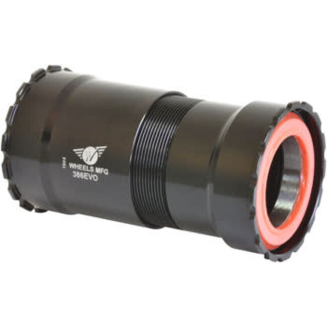 Wheels Manufacturing 386EVO Thread-Together Bottom Bracket - DUB Spindle, ABEC-3 Bearing, Black