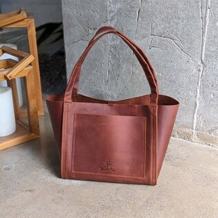 Leather Boxy Tote
