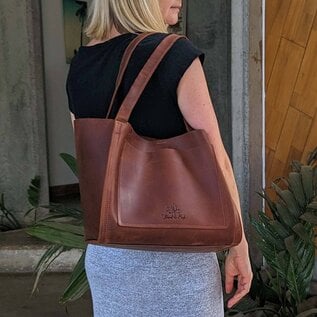 Leather Boxy Tote