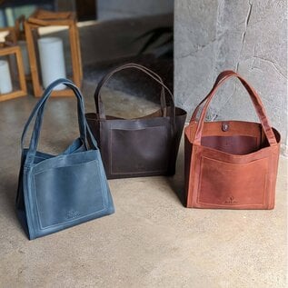 Leather Boxy Tote