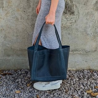 Leather Boxy Tote