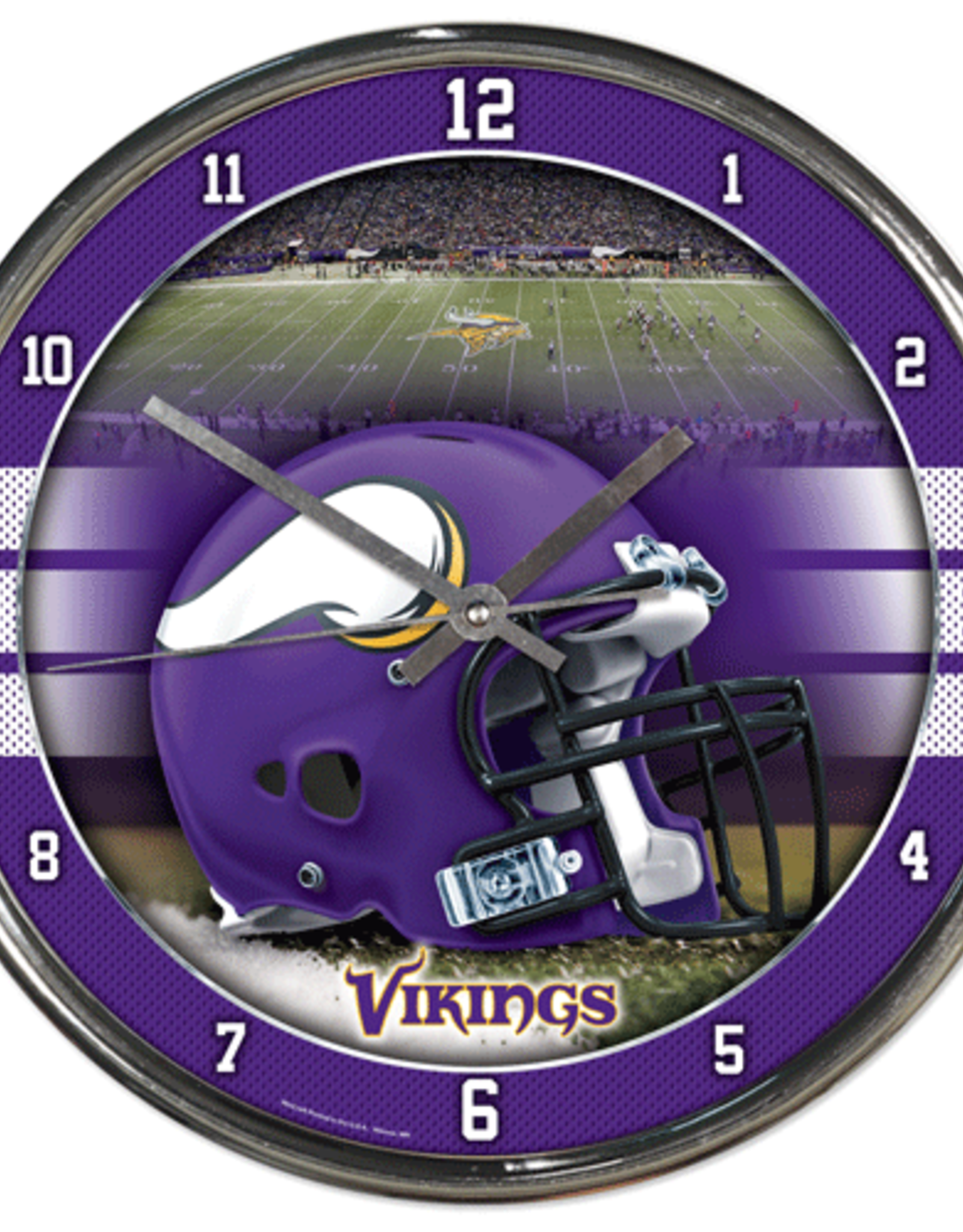 Wincraft Minnesota Vikings Round Chrome Wall Clock Touchdown Gifts