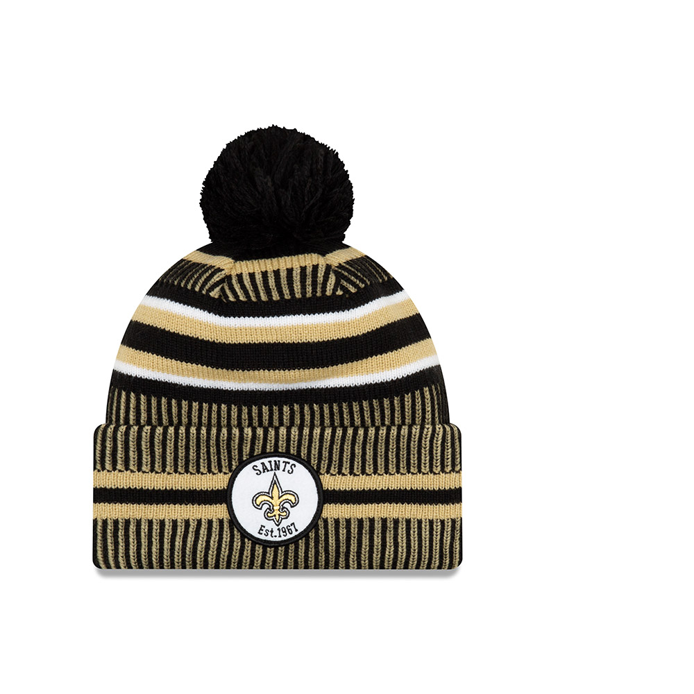 NEW ORLEANS SAINTS 2018 NFL NEW ERA OFFICIAL ON FIELD SIDELINE BEANIE KNIT HAT