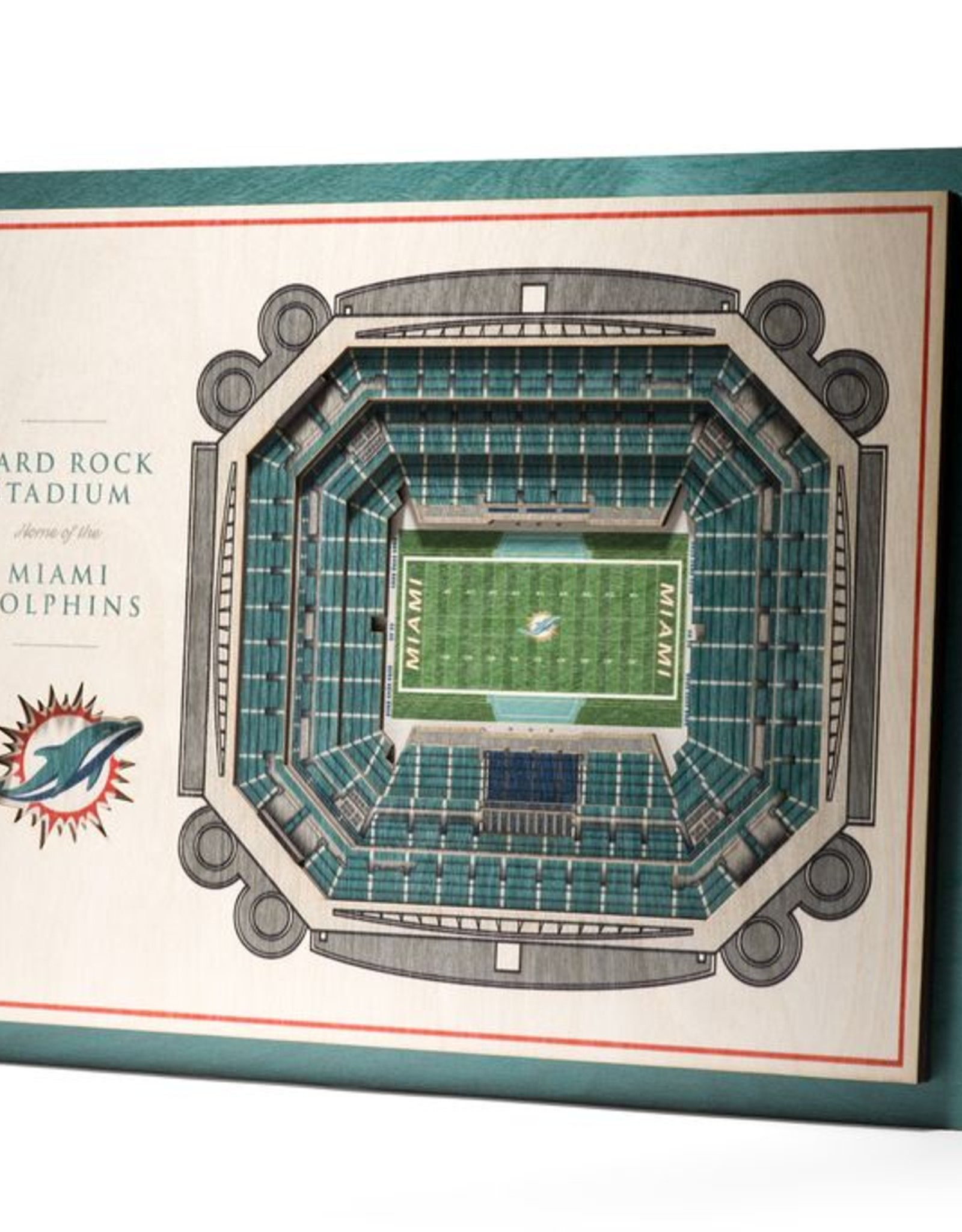 You The Fan Miami Dolphins 5 Layer 3d Stadium Wall Art Touchdown Gifts Inc
