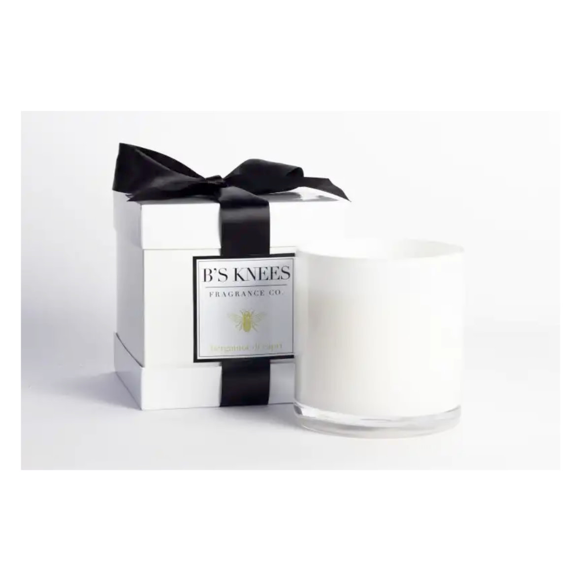 B's Knees Fragrance Co. B's Knees  Bergamont di Capri 3 Wick White Candle