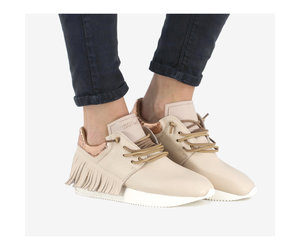 esseutesse white leather fringe sneaker