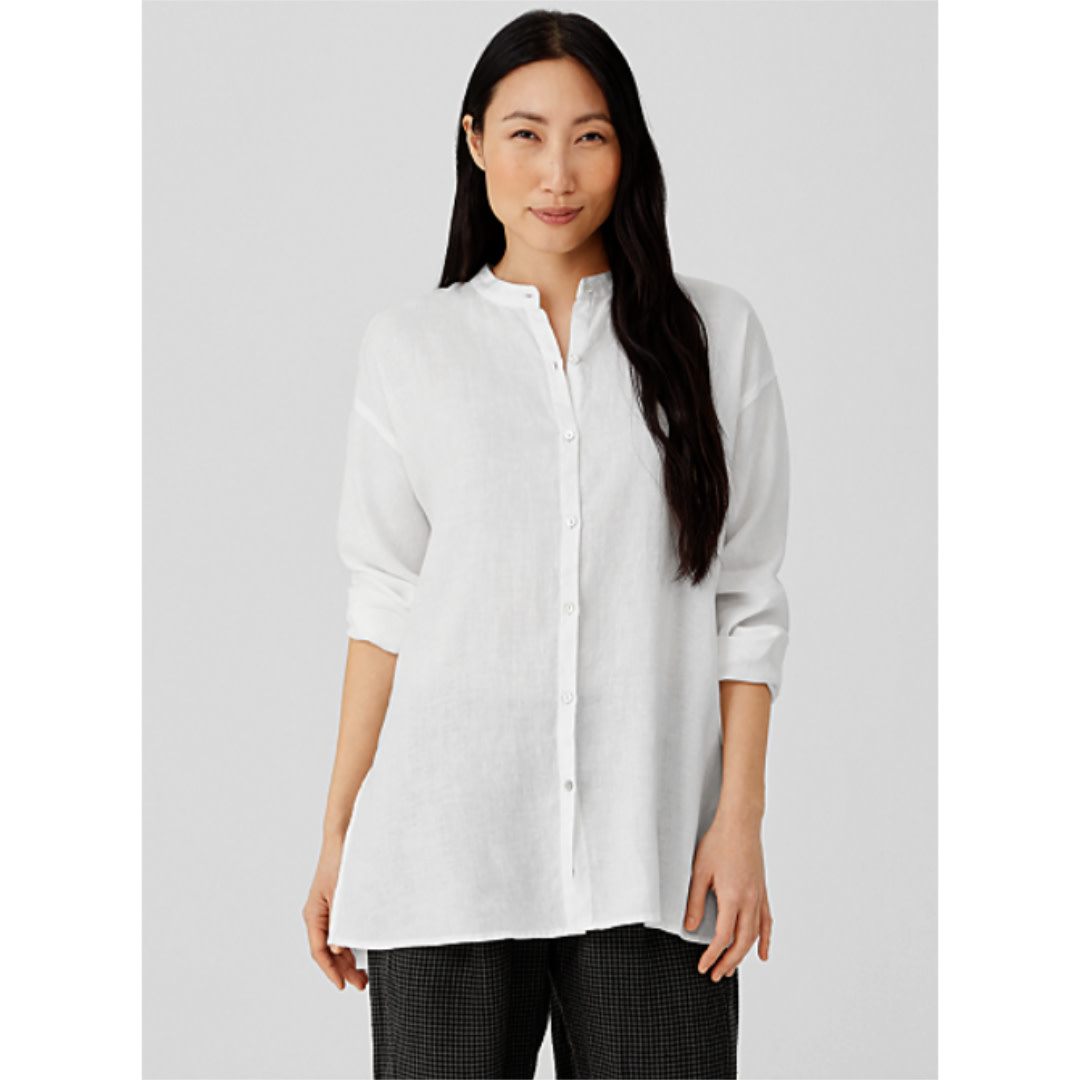 Eileen Fisher Mandarin Collar Long 