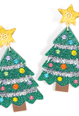 Brianna Cannon Brianna Cannon Christmas Tree Earrings w/ Tinsel