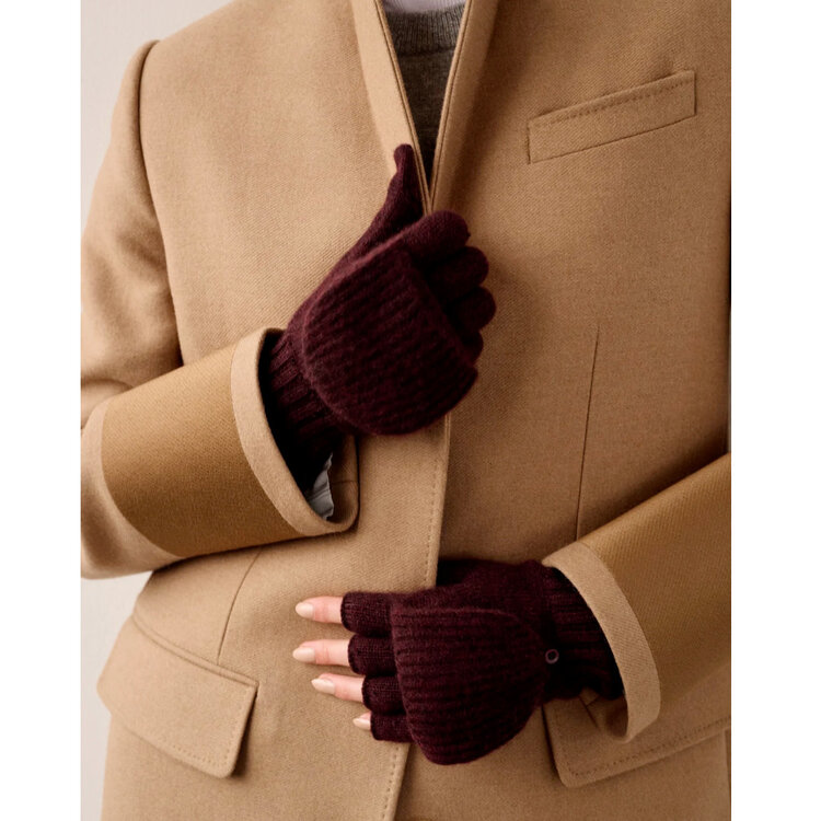 White + Warren White + Warren Cashmere Ribbed Pop Top Gloves