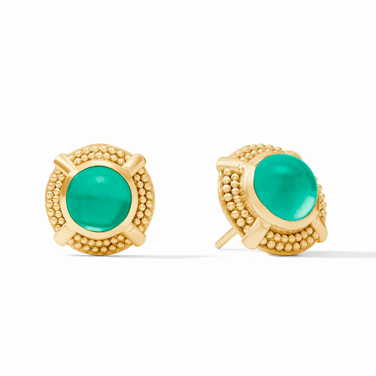 Julie Vos Julie Vos Cabochon Stud Emerald Green