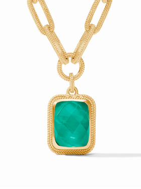 Julie Vos Julie Vos Cheval Paperclip Statement Necklace Emerald Green