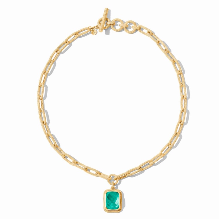 Julie Vos Julie Vos Cheval Paperclip Statement Necklace Emerald Green