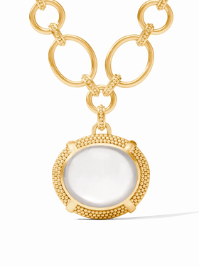 Julie Vos Julie Vos Cabochon Statement Necklace Iridescent Clear